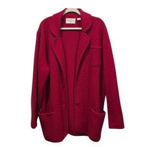 Vintage Marisa Christina Classics Wool Jacket XL Red Boiled Wool Blazer